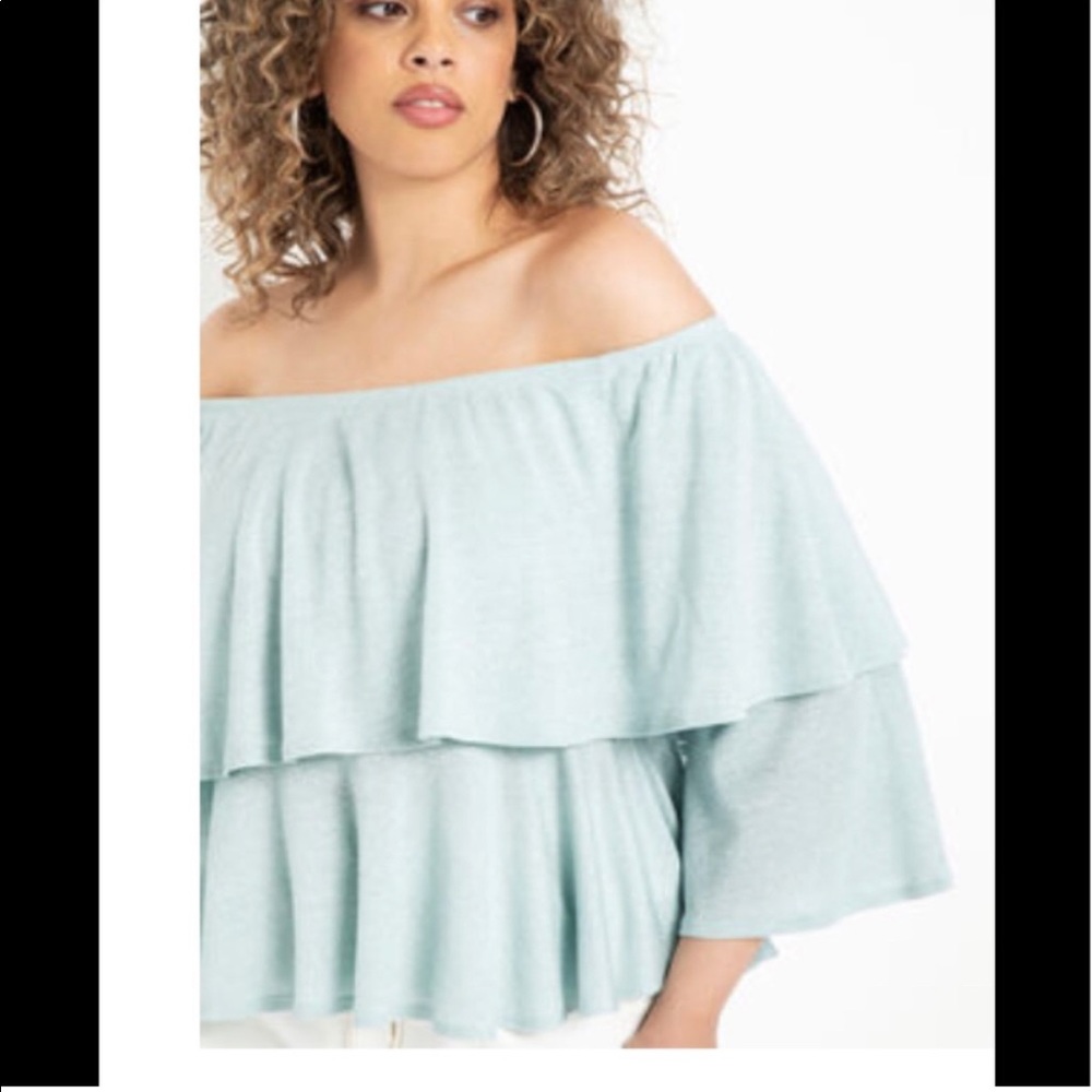 Eloquii Off Shoulder Ruffle Blouse